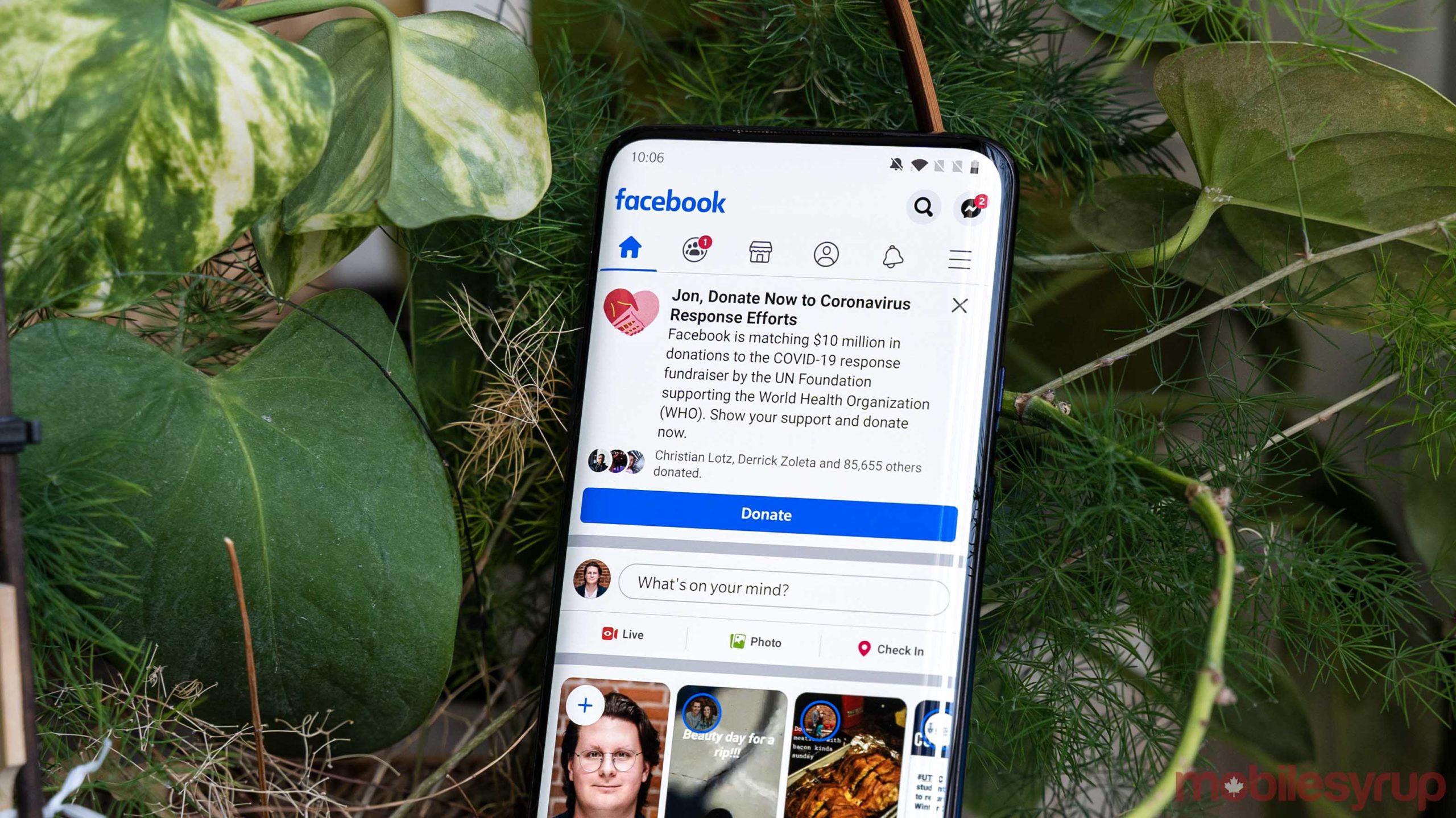 Facebook app on Android