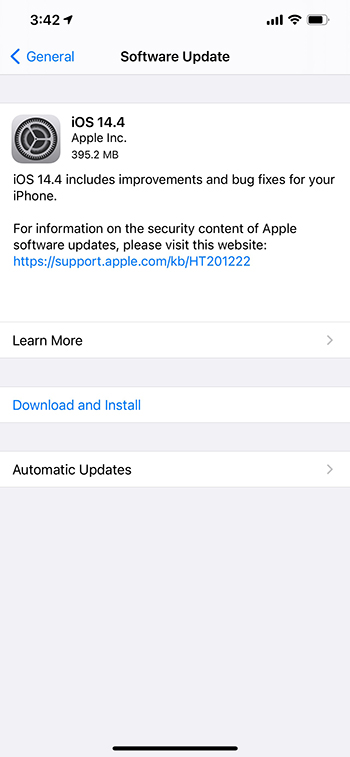 iOS 14.4 update 