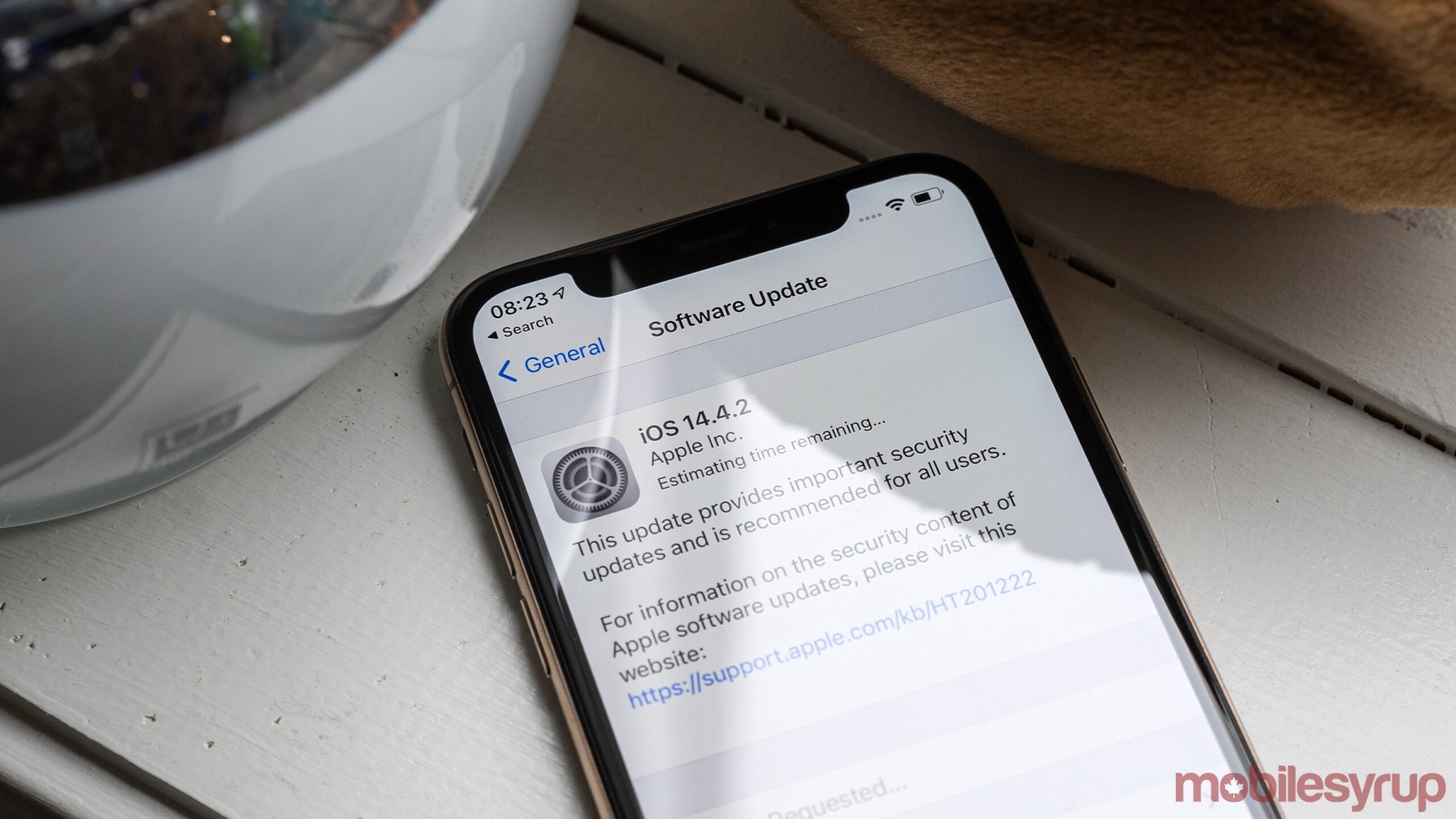 iOS 14.4.2 software update on iPhone