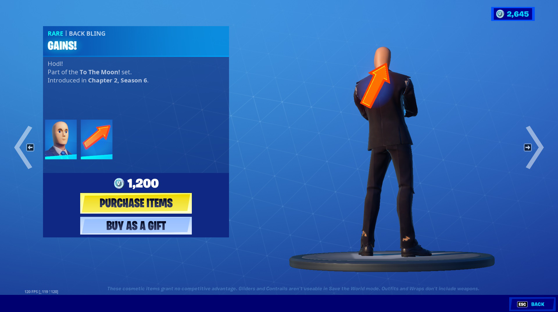 Stonk meme skin backbling